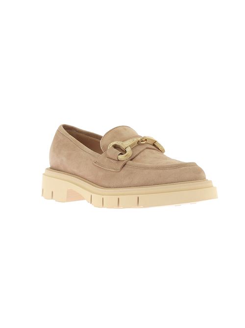 mocassino da donna in camoscio beige LUCA GROSSI | H904X